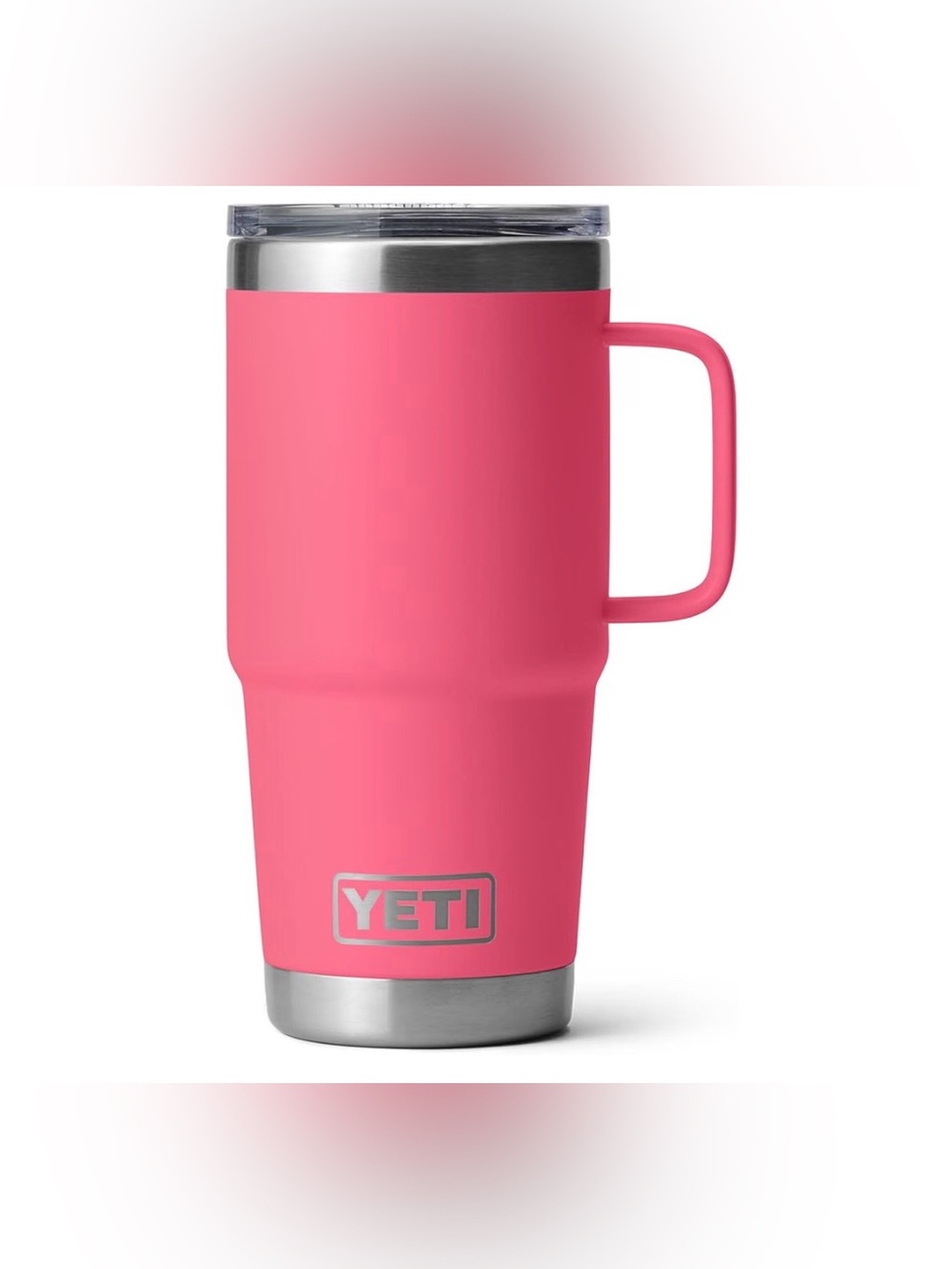 YETI Pink Rambler 20 oz Travel Mug with Handle
